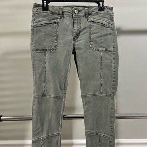 American Eagle Outfitters Green Moto Super Stretch Jegging Jeans